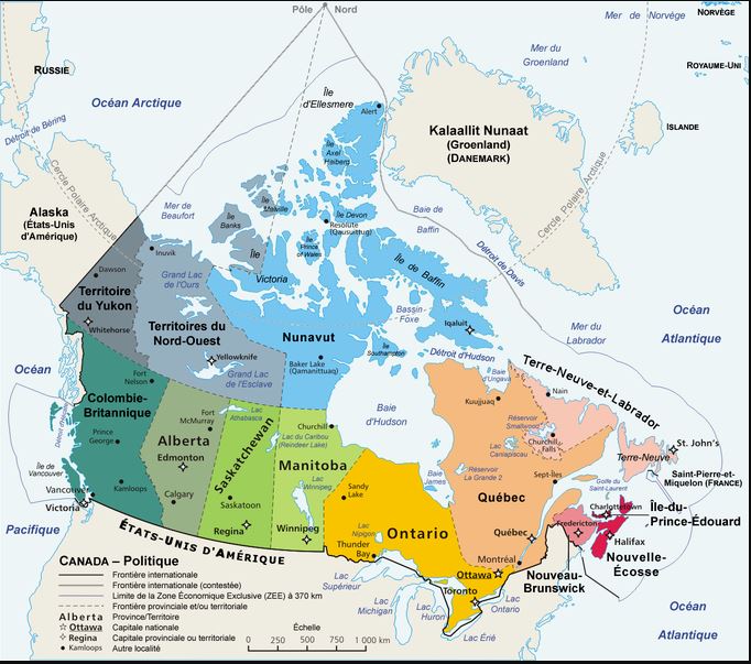 Carte administrative Canada